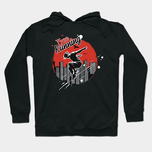 Parkour Freerunner Retro Themed Gift Hoodie by GrafiqueDynasty